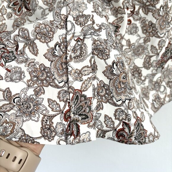 Frame 70’s Floral Paisley Long Sleeve Button Down Silk Blouse Women’s Sz Medium - Picture 5 of 11